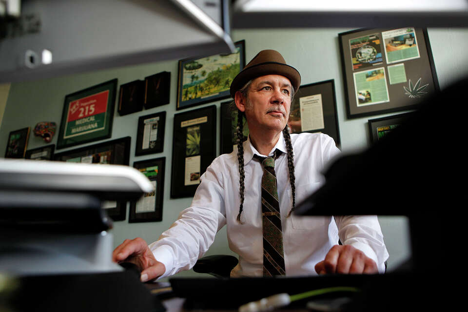 FILE: Steve DeAngelo, on Tuesday, Apr. 20, 2010, working at his on-site office as the director of the Harborside Health Center, a medicinal marijuana dispensary in Oakland, Calif.