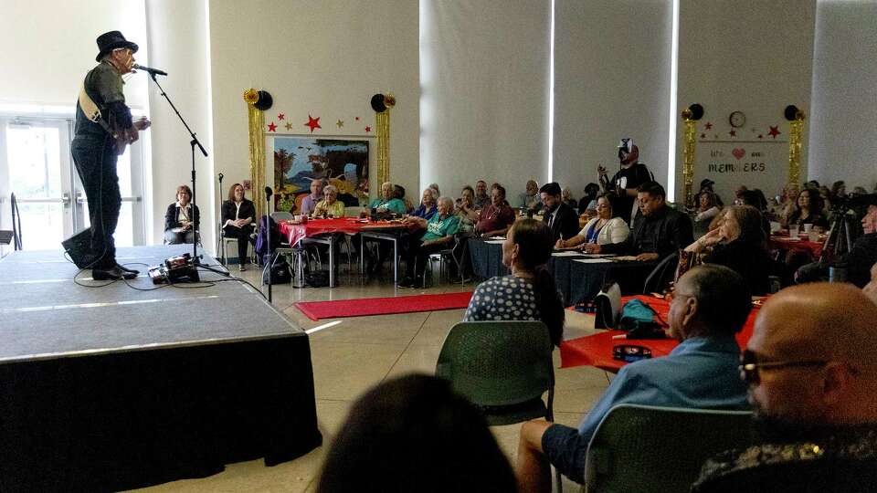 Jim Patterson performs first in the “Senior Centers Got Talent” talent show finale September 27, 2024. The talent show featured the top contestants from senior centers around San Antonio.