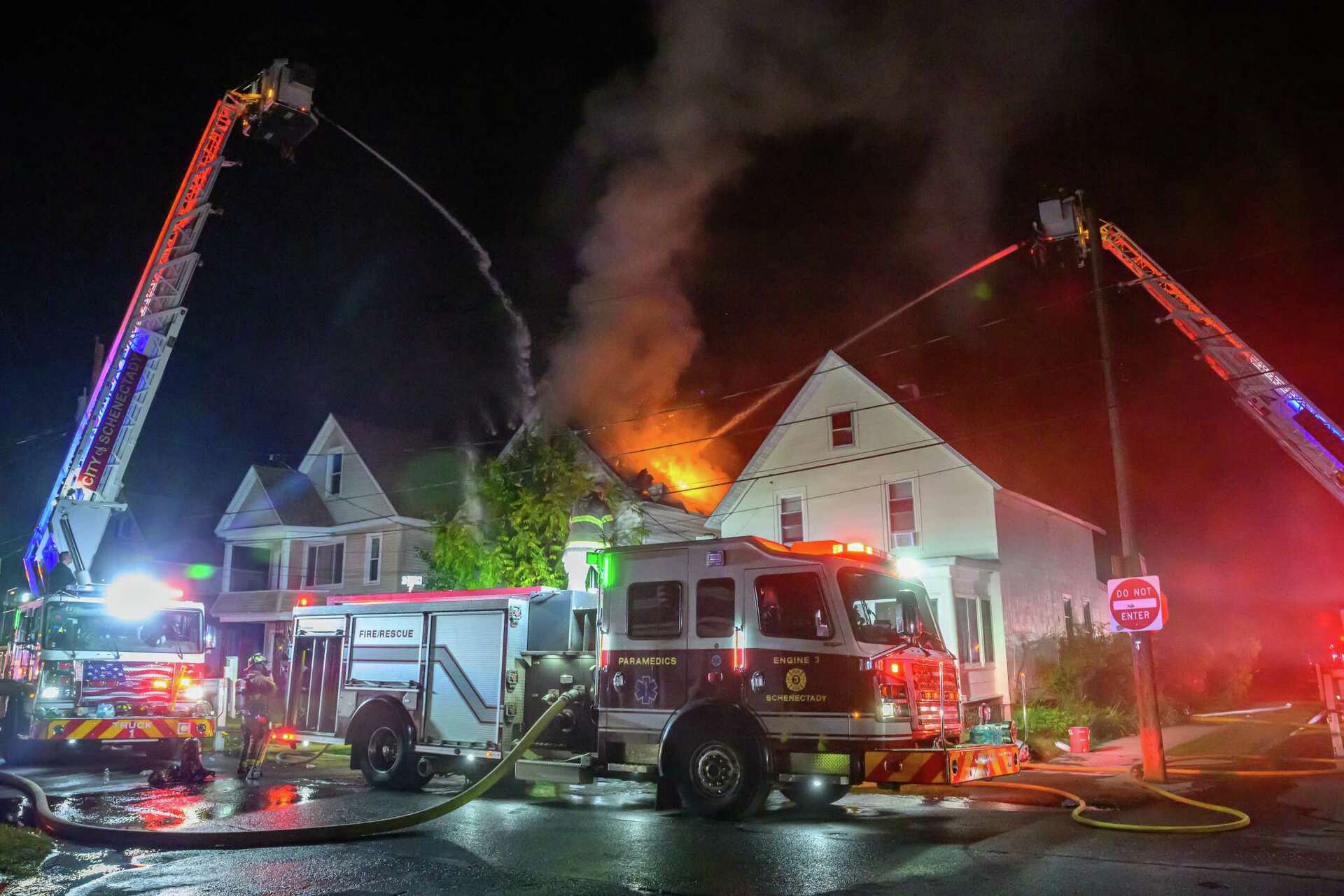 Four firefighters injured battling blaze in Schenectady