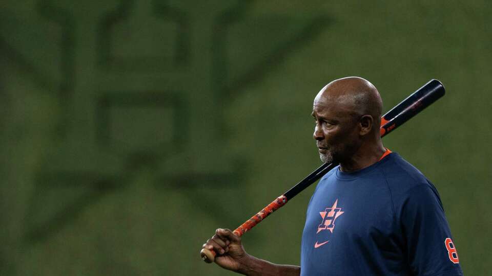 Houston Astros third base coach Gary Pettis (8) is seen before an MLB baseball game at Minute Maid Park, Friday, June 21, 2024, in Houston. (Jason Fochtman/Houston Chronicle)