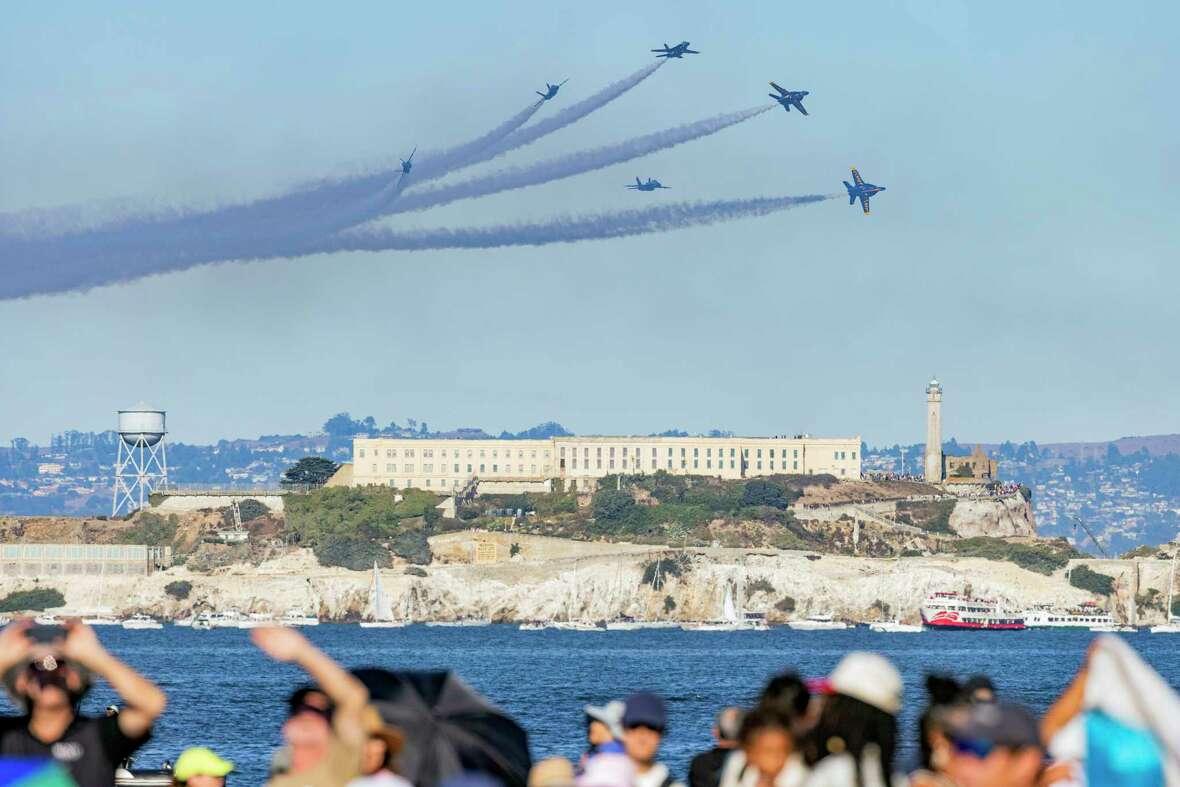 The Blue Angels during a demonstration at Fleet Week in San Francisco, 2023.