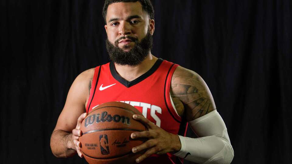 Houston Rockets guard Fred VanVleet poses for a portrait during Rockets Media Day at Toyota Center on Monday, Sept. 30, 2024 in Houston.