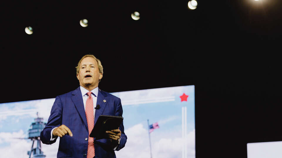 Texas Attorney General Ken Paxton was seen giving remarks to republican delegates from Texas on the first day of the Texas GOP Convention on May 23, 2024, in San Antonio, Texas.