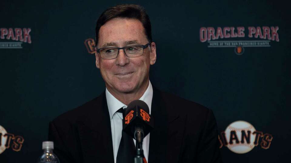 San Francisco Giants manager Bob Melvin is seen during a press conference introducing former catcher Buster Posey as the team’s president of baseball operations in San Francisco, Tuesday, Oct. 1, 2024.