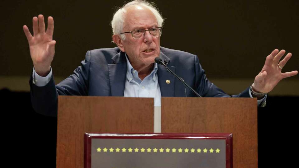 U.S. Senator Bernie Sanders, I-Vt., speaks during the “Our Fight Our Future Rally” held at Texas State University on Tuesday, Oct. 1, 2024, in San Marcos, Texas.