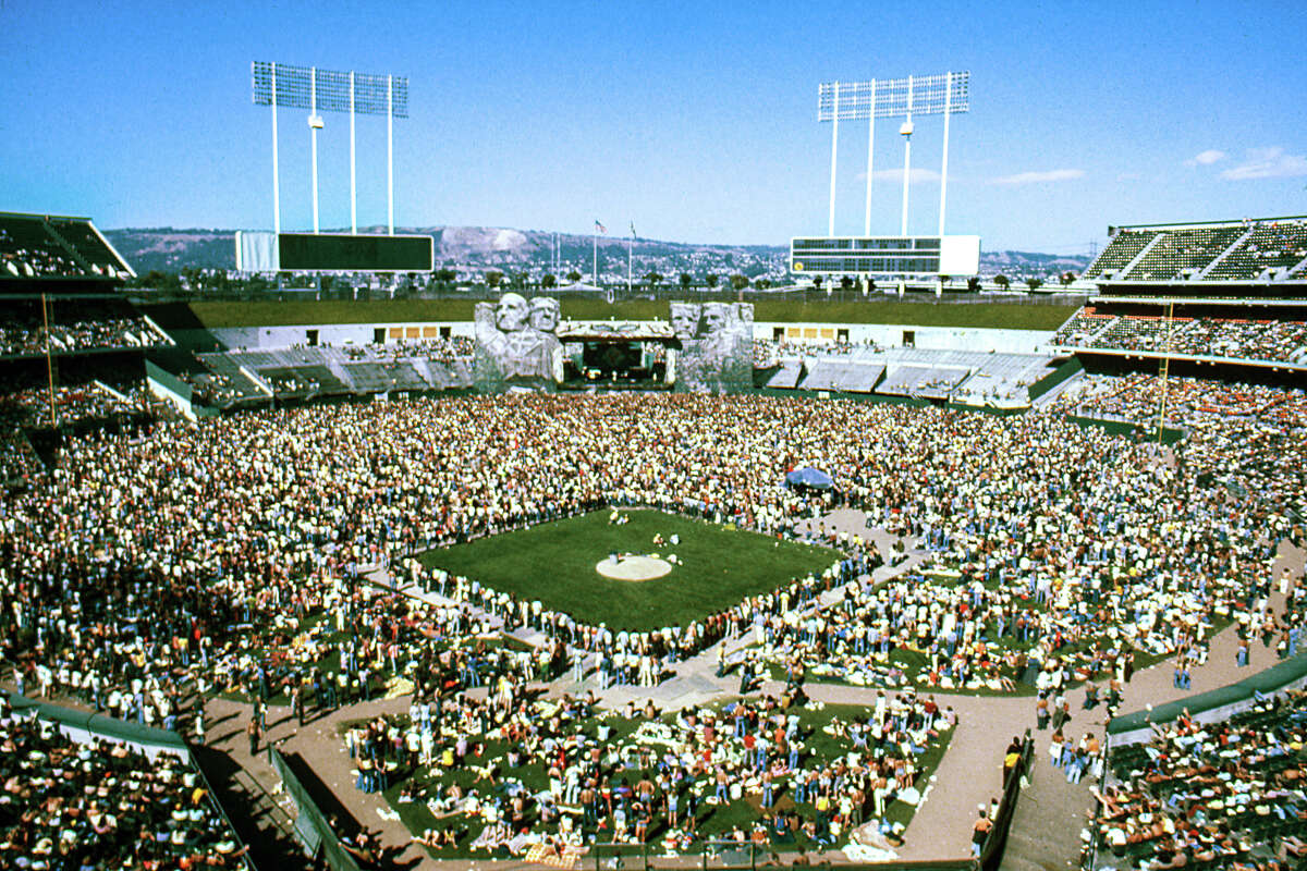 Full shot of Oakland Stadium for Day On The Green with Peter Frampton on July 2, 1977 in Oakland, California.