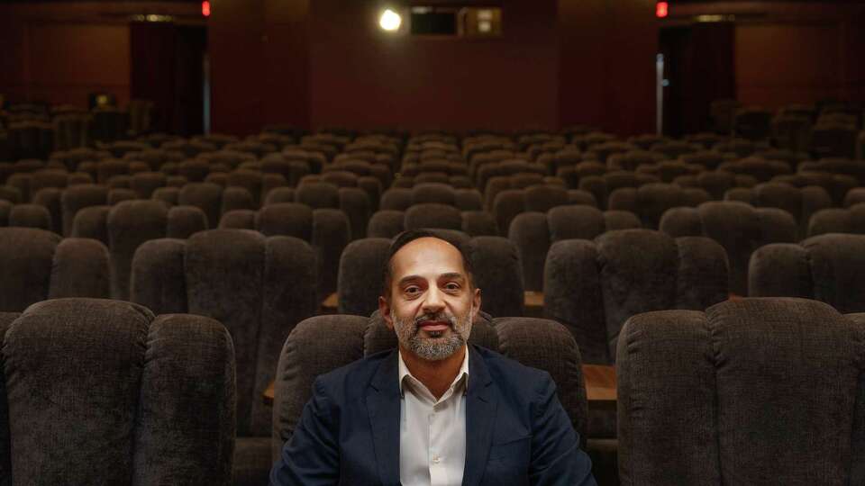 Omar Khan, the head of Culinary Khancepts, in the newly renovated River Oaks Theatre on Tuesday, Oct. 1, 2024 in Houston.