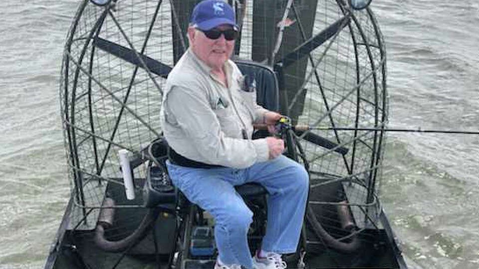 Ronnie Luster on his famous airboat.