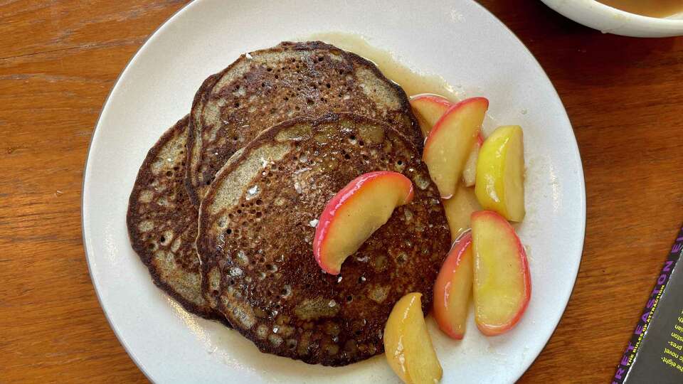 Buckwheat Pancakes + Caramel Apples