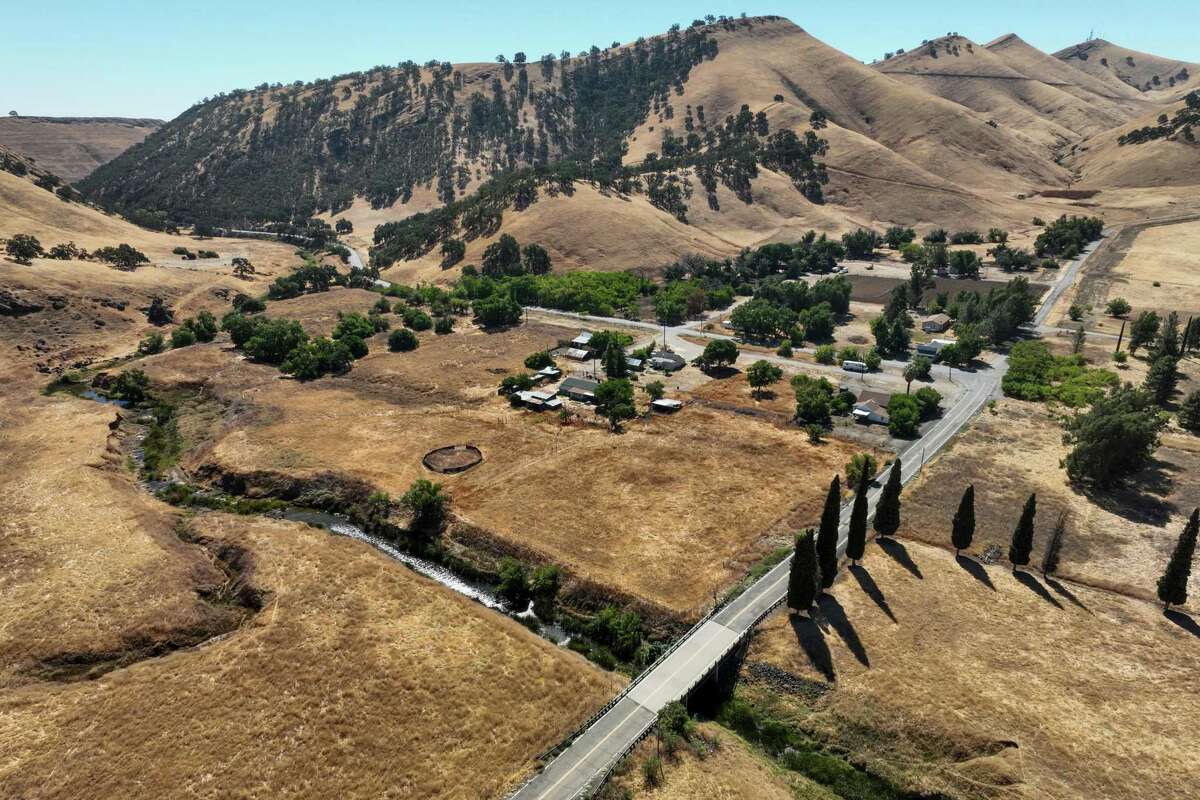 Sites Lodoga Road runs near Sites, California, an unincorporated community at the center of a proposed reservoir on Tuesday, Sept. 10, 2024. The Sites Reservoir Project would be a 1.5 million acre-foot, off-stream surface storage reservoir located in the Sacramento Valley west of the town of Maxwell. It would be the state’s largest reservoir project in 50 years, however concerns have been raised from several tribes including the Cachil Dehe Band of Indians, the Paskenta Band of Nomlaki Indians and others about concerns of burial sites, threats to culture and ways of life.