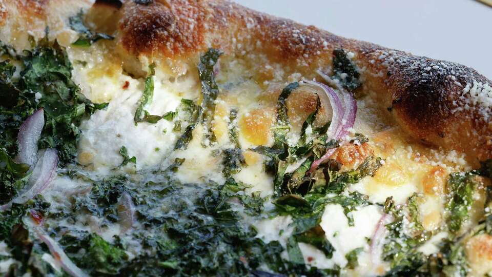 A rapini pizza is seen at Che Fico Pizzeria on Tuesday, October 1, 2024 in San Francisco, Calif.