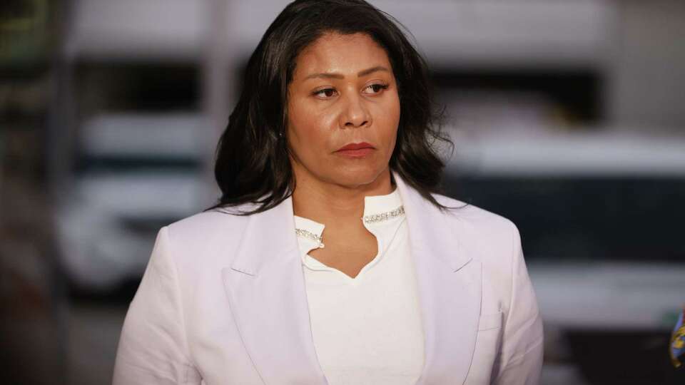 Mayor London Breed during a news conference at Zuckerberg San Francisco General Hospital and Trauma Center on Saturday, Aug. 31, 2024. Ricky Pearsall, a player with the San Francisco 49ers, was shot late Saturday afternoon in a robbery in Union Square. Pearsall was rushed to General Hospital, where he was being treated for his injuries and was expected to survive. The robbery suspect was immediately apprehended and arrested by police.