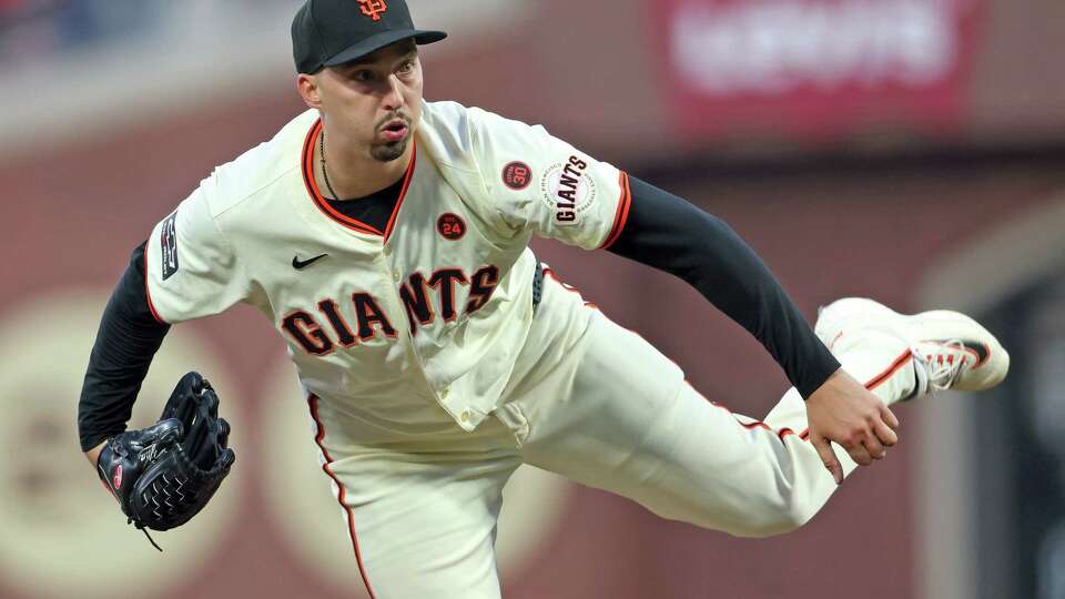 San Francisco Giants’ Blake Snell follows through while striking out the side in 5th inning against Atlanta Braves during MLB game at Oracle Park in San Francisco on Monday, August 12, 2024.