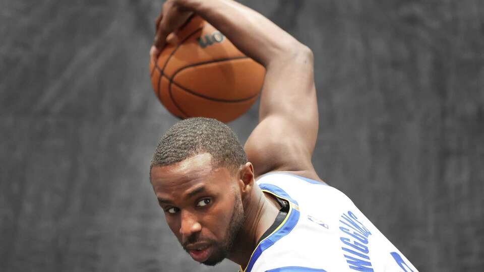 Andrew Wiggins is photographed during Golden State Warriors’ Media Day at Chase Center in San Francisco on Monday, September 30, 2024.