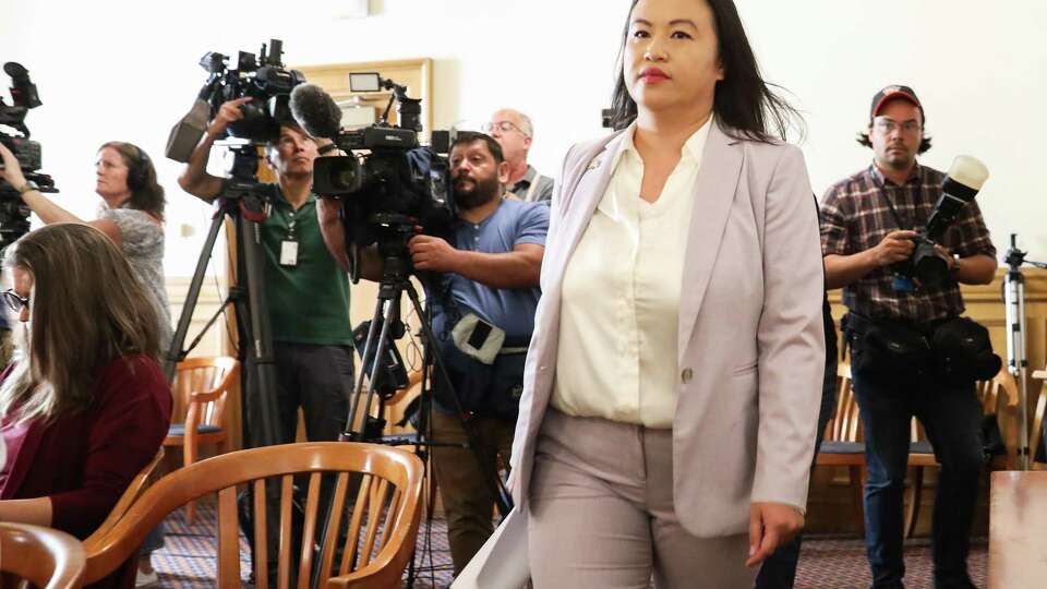 Oakland Mayor Sheng Thao gives remarks to the press at Oakland City Hall in Oakland, California Monday, June 24, 2024 following an FBI raid on her home last week.