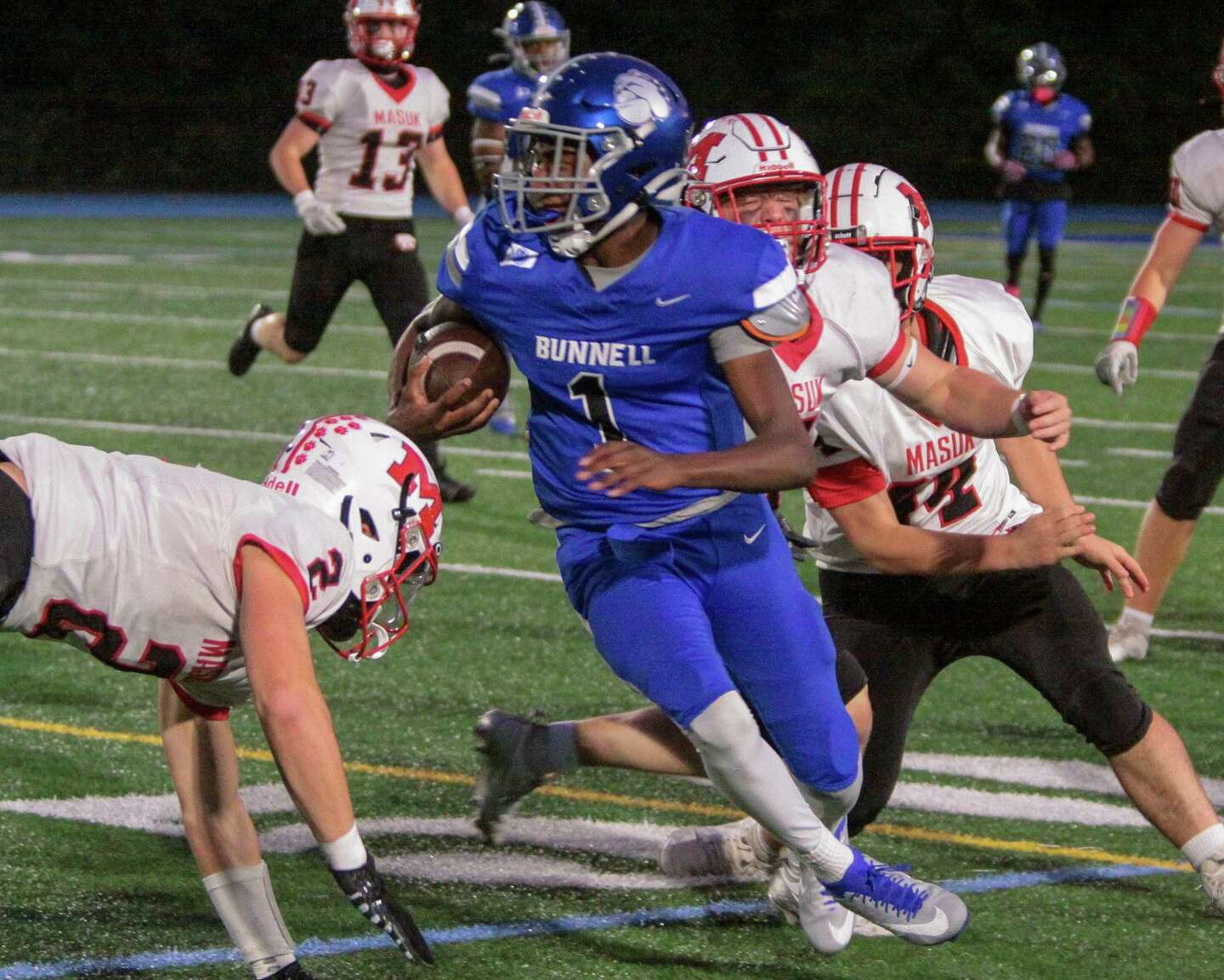 Bunnell football defeats Masuk for first time since 2018 in SWC game