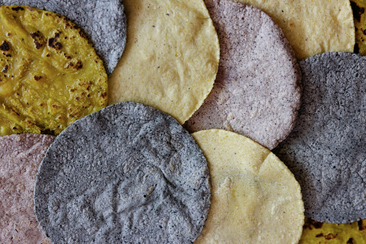 Nixtamalized tortillas come in a variety of hues, including blue, green and deep yellow.