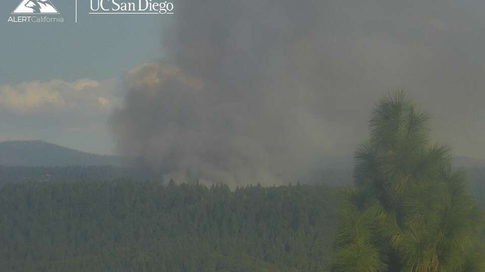 The Dutch Fire burns in rural Nevada County on Saturday, Oct. 5, 2024.