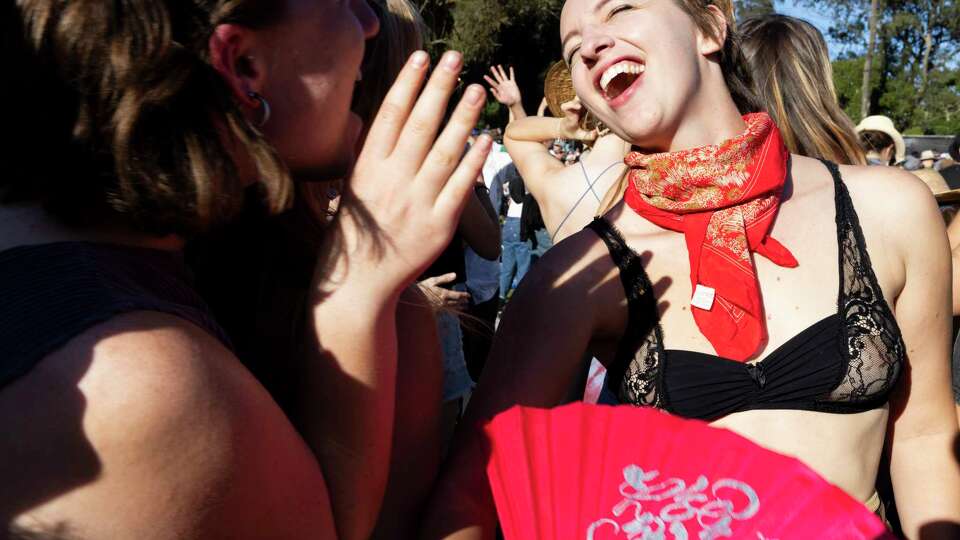 Festival goers dance to Mavis Staples set at Hardly Strictly Bluegrass, a free music festival in Golden Gate Park in San Francisco. October 5, 2024.