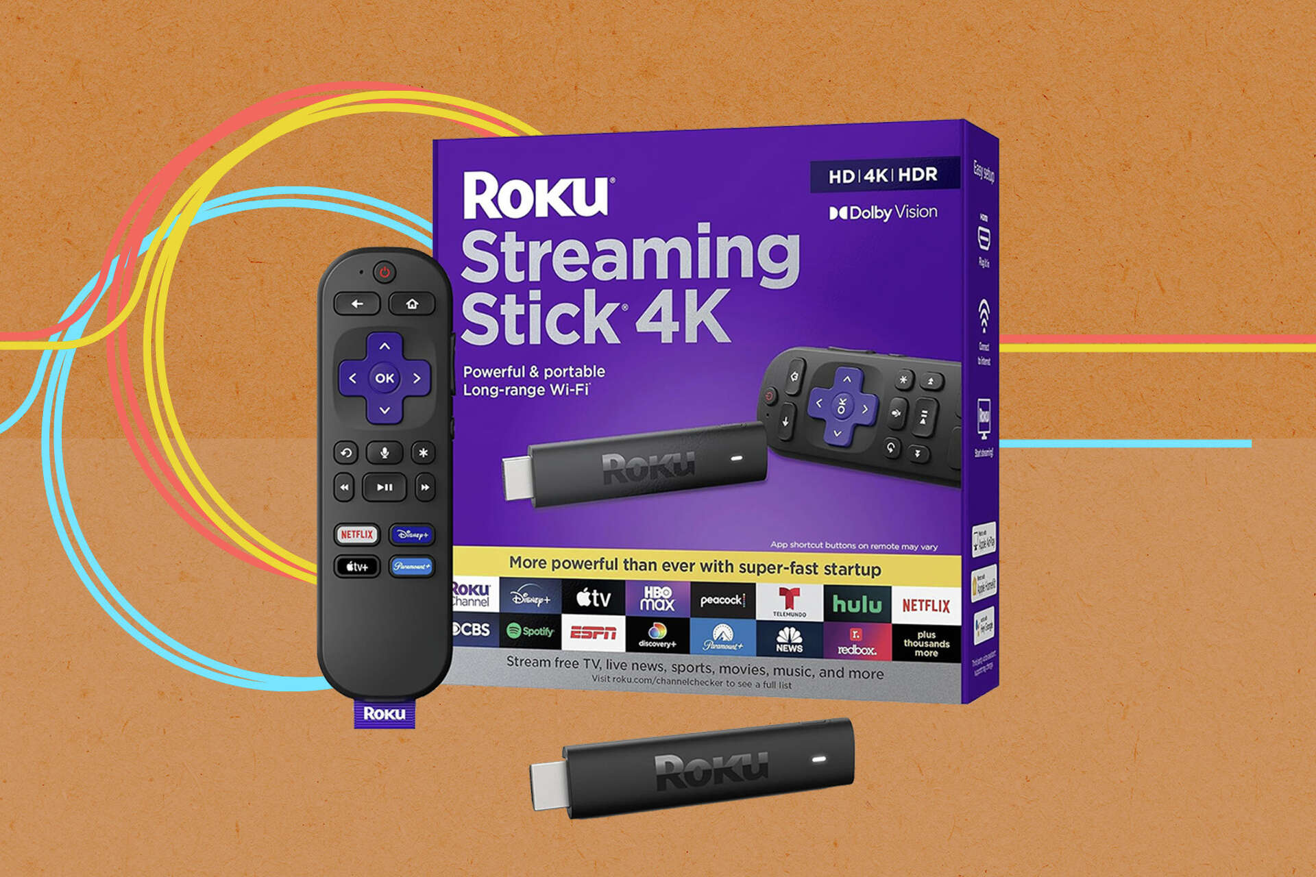 Roku Streaming Stick+ 4K - HD/HDR Streaming Player With Voice Remote
