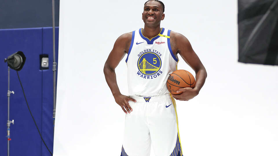 Kevon Looney poses during Golden State Warriors’ Media Day at Chase Center in San Francisco on Monday, September 30, 2024.