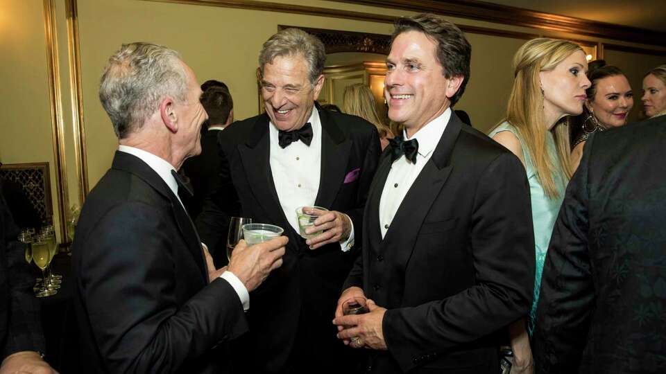 Jim Marver, Paul Pelosi and Greg Malin (left to right) talk with one another during the performance intermission at the San Francisco Ballet Opening Night Gala at War Memorial Opera House in San Francisco, Calif., on Thursday, January 18, 2018.