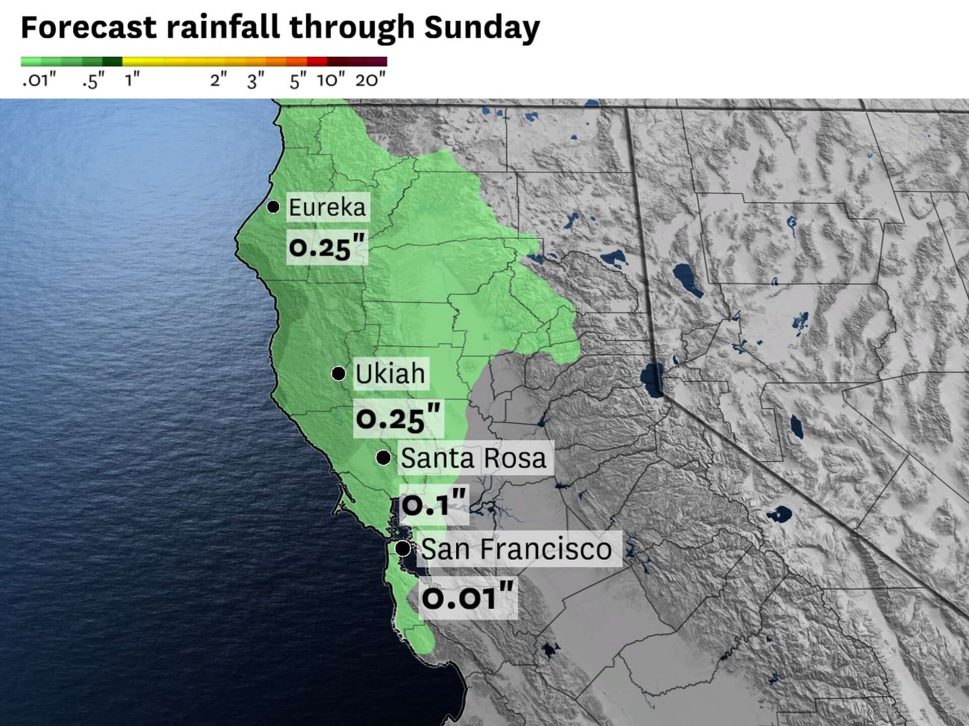 Northern California weather: Rain chance this weekend from weak system