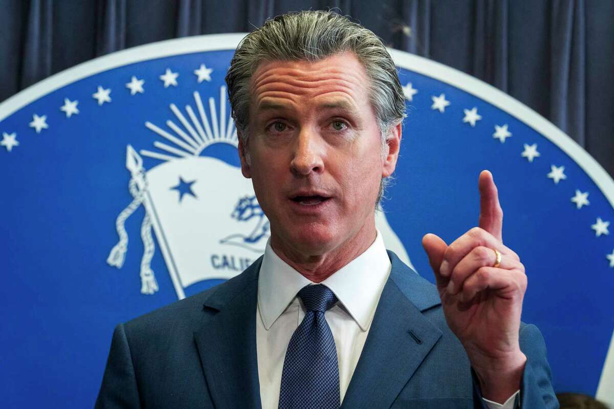 FILE - California Gov. Gavin Newsom speaks during a news conference Thursday, March 21, 2024, in Los Angeles. (AP Photo/Damian Dovarganes, File)