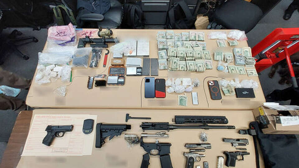 San Francisco police arrested two suspected narcotics traffickers on Oct. 8, 2024, and seized more than 1.3kg of narcotics, over $45,000 in U.S. currency, and many disassembled firearms, police said. 