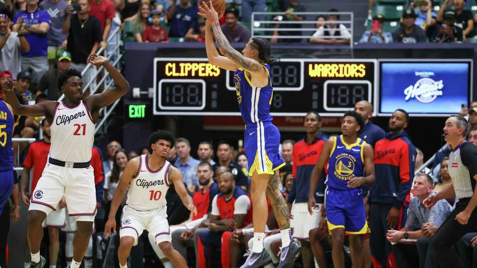 Lindy Waters III’s game-winning 3-pointer was the last of 48 shots the Golden State Warriors took from distance in Saturday’s preseason opener against the Clippers in Hawaii.