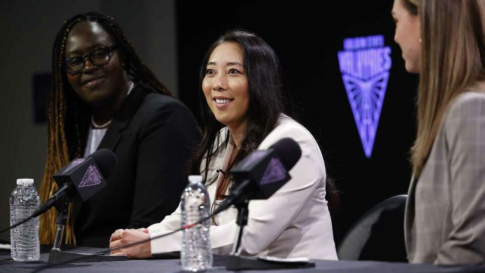 Golden State Valkyries General Manager Ohemaa Nyanin announces their new head coach Natalie Nakase, formerly a first assistant coach with the 2-time WNBA Champions, the Las Vegas Aces, at Chase Center in San Francisco on Thursday, October 10, 2024. Nakase joined the Aces in February 2022 to help head coach Beck Hammon led their team to back-to-back WNBA championships in 2022 and 2023 as well as the 2022 Commissioner’s Cup title.