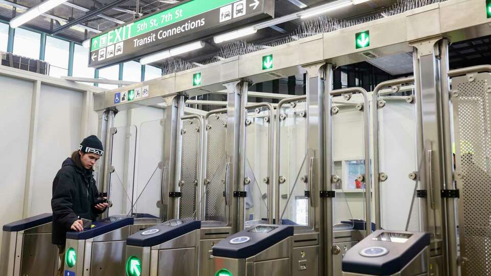 Prototypes of fare gates at West Oakland BART Station in Oakland, Calif., Wednesday, Dec. 27, 2023.