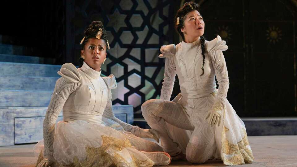 Emma Van Lare as Hamida and Sango Tajima as Roshni in California Shakespeare Theater’s 'House of Joy.'