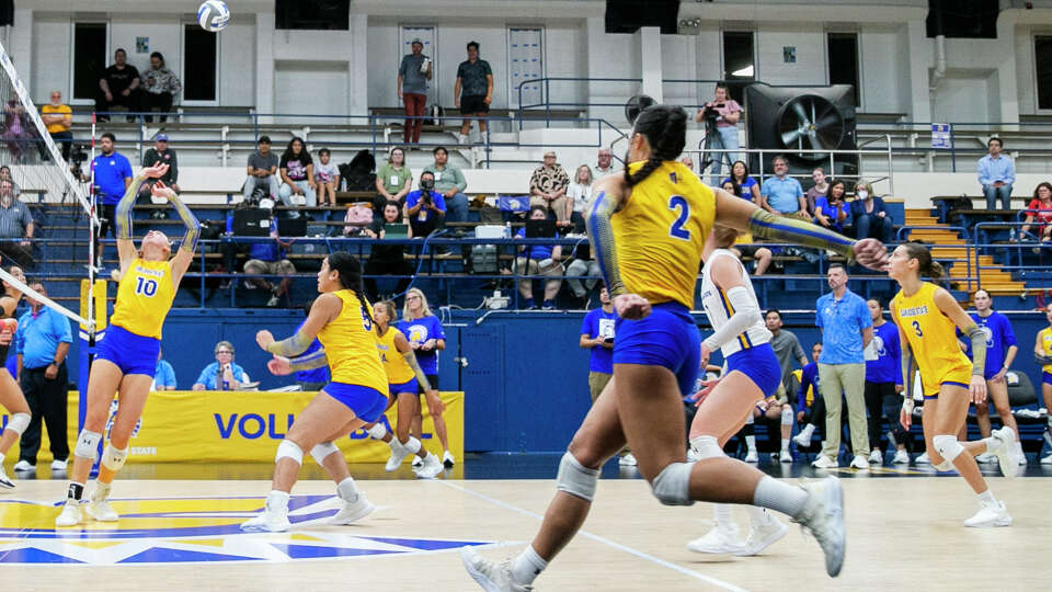 The NCAA women’s volleyball game between the San Jose Spartans and San Diego Aztecs at Spartan Gym in San Jose, Calif., on Thursday, Oct. 10, 2024.