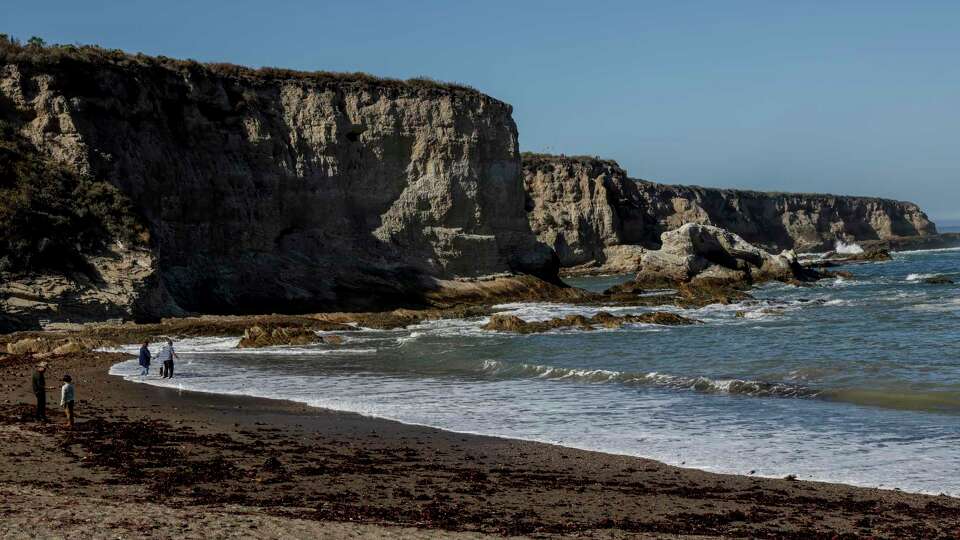 Cliff surround Spooner’s Cove at Montana De Oro State Park near San Luis Obispo on Sunday, Oct. 15, 2023. The Yak Tityu Tityu Yak Tilhini Northern Chumash Tribe of San Luis Obispo County and Region is involved in a proposal, recently endorsed by President Biden, for a new national marine sanctuary which would expand 5,600-square-miles along the San Luis Obispo/Santa Barbara county coast. It’s the first time in 30 years that a sanctuary would be first created with involvement of Indigenous tribes in California.