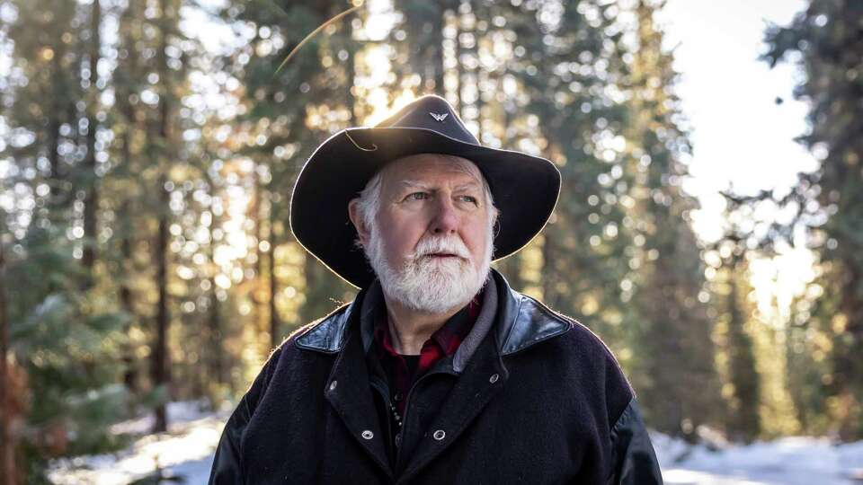 Tom Stienstra, San Francisco Chronicle outdoors writer, emeritus, near his home in McCloud, Calif., on Sunday, January 01, 2023. Stienstra is fighting cancer that was first discovered in his lungs and then in his brain. After five brain surgeries and immunotherapy infusions, he’s on the mend and doctors are optimistic with his progress.