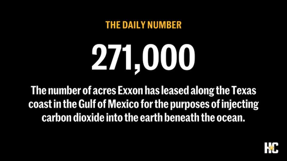 The number of acres Exxon has leased along the Texas coast in the Gulf of Mexico for the purposes of injecting carbon dioxide into the earth beneath the ocean.