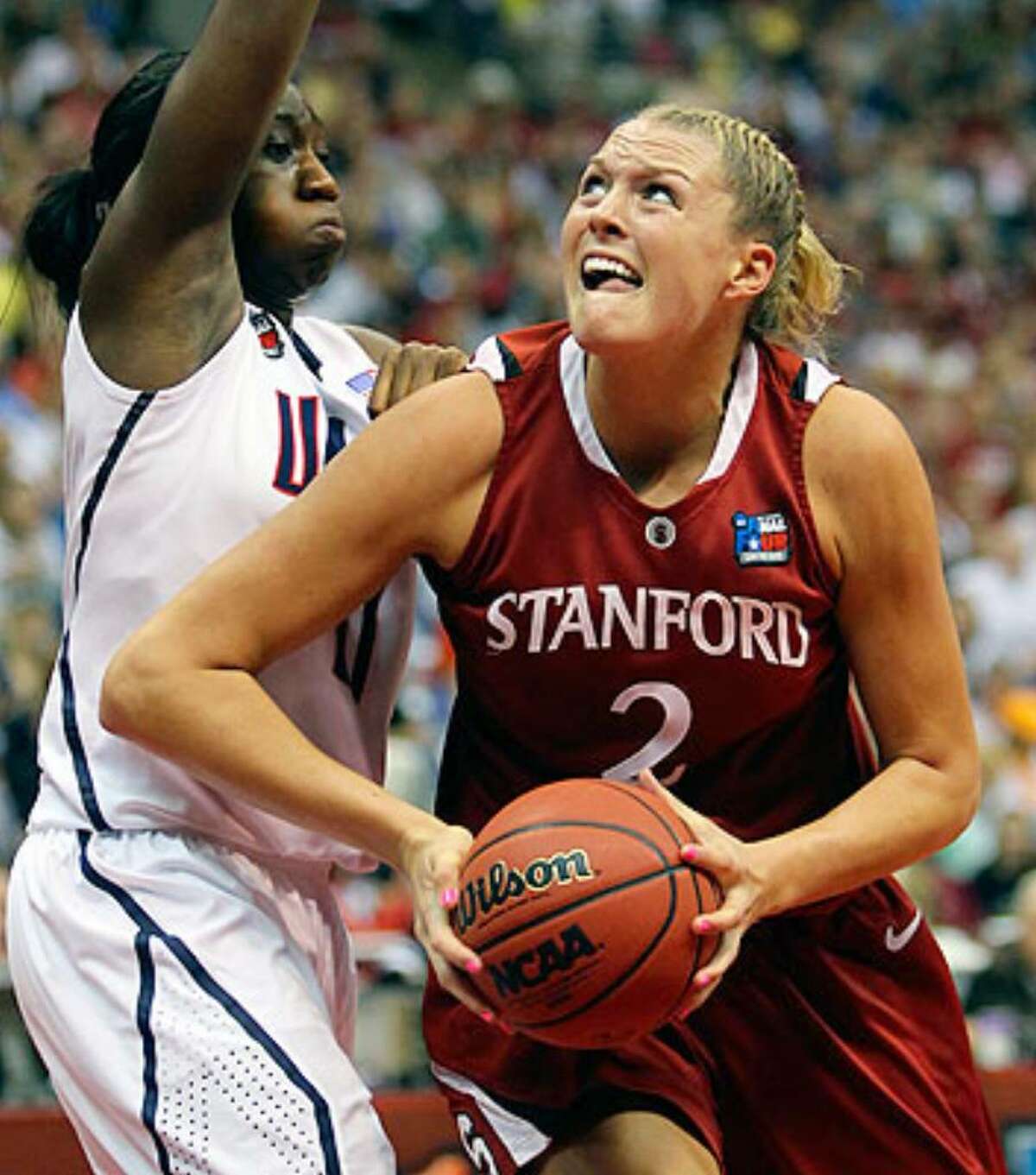 Silver Stars rookie Jayne Appel (right) saw her last game action while playing for Stanford in the NCAA Tournament.