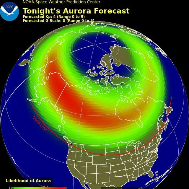 NOAA issues Oct. 1819 view line map for the US northern lights