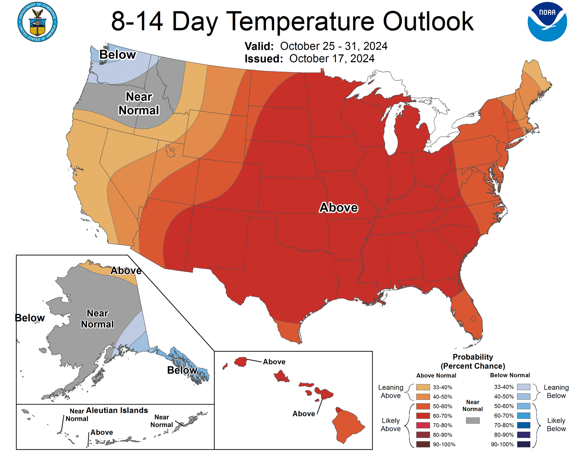 NOAA predicts warmer than average end to October