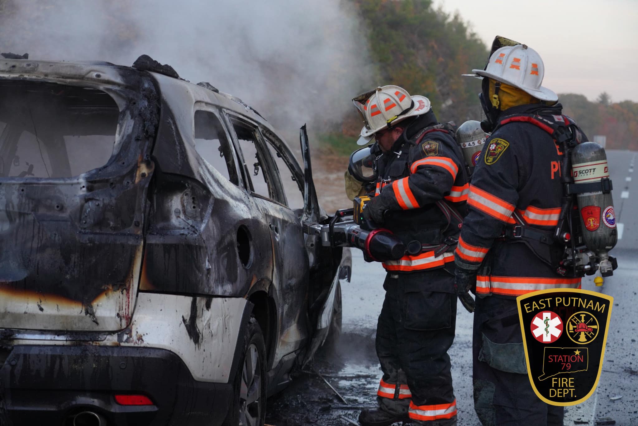 Car catches fire after crash on I-395 in Thompson near MA border: Cops