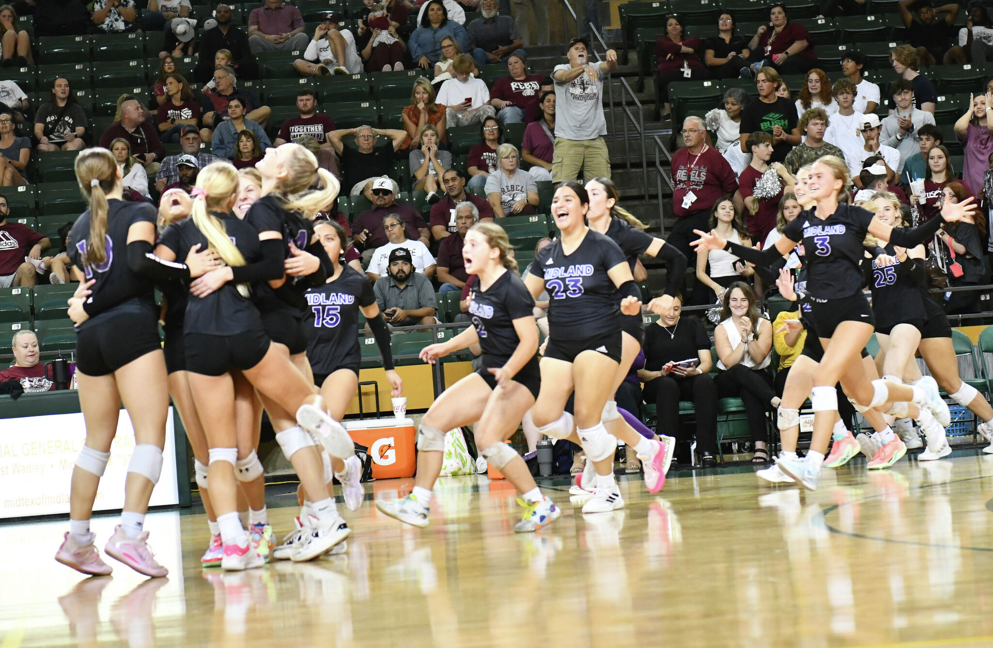 Midland High takes pivotal volleyball match over Legacy in 4 sets