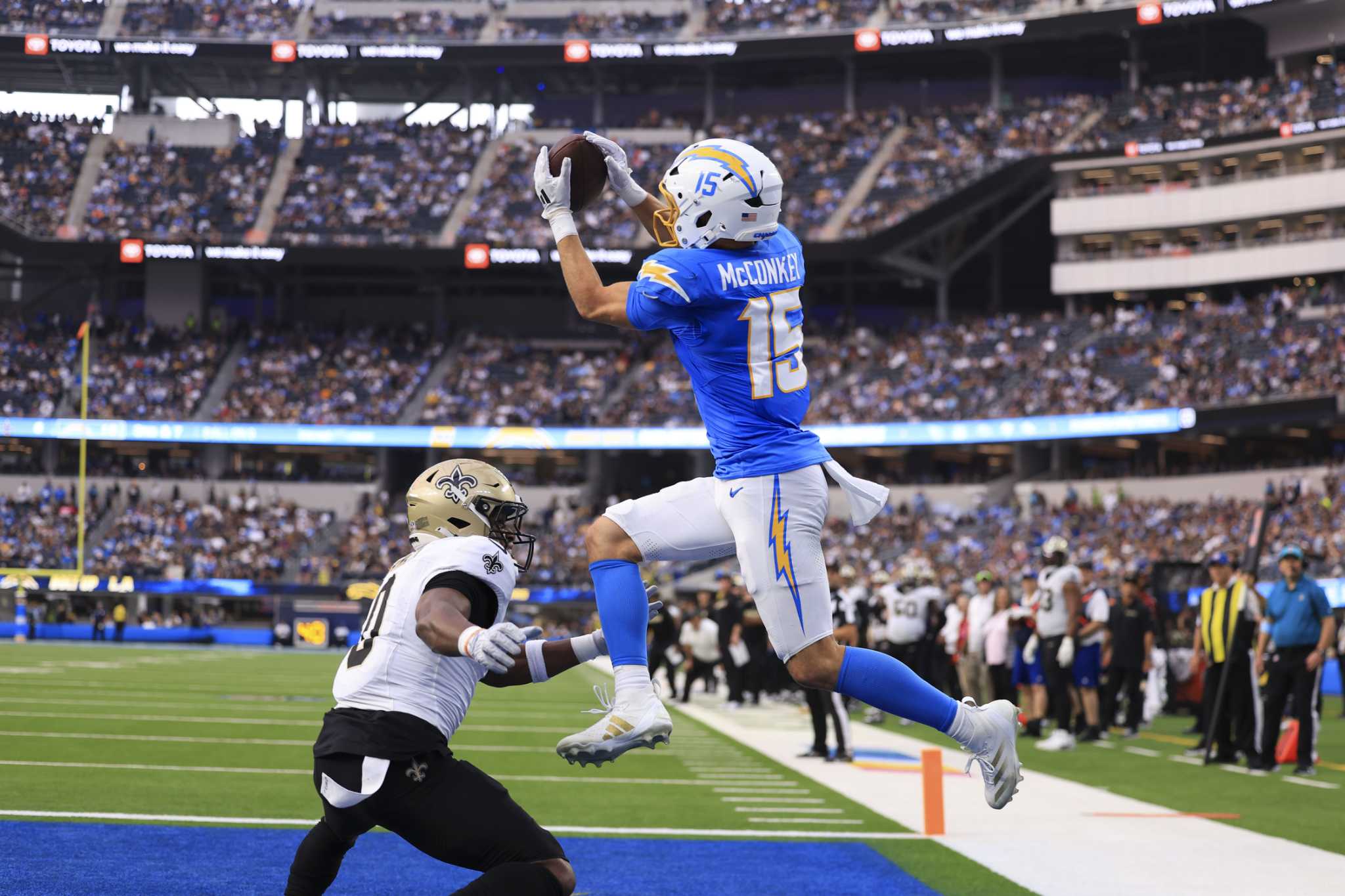 Ladd McConkey's 2 Touchdowns Propel Chargers To 26-8 Victory Over Saints