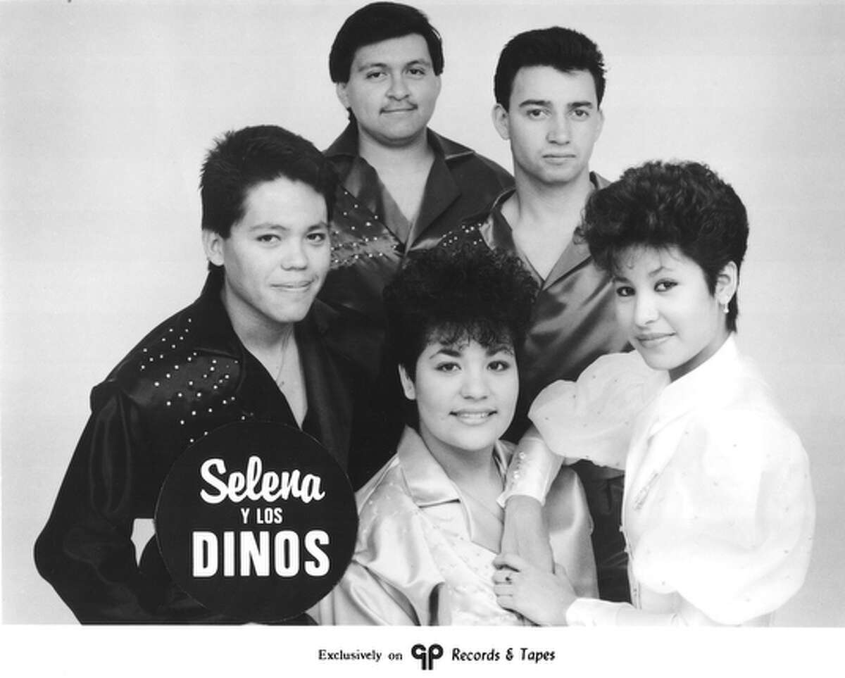 Publicity photo of Selena Y Los Dinos taken in 1987.