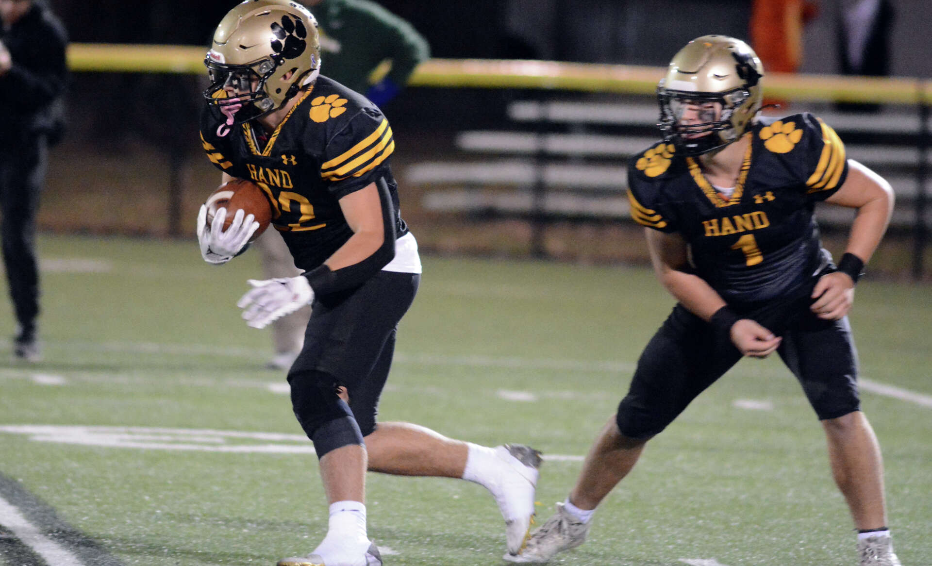 Daniel Hand High School football defeats Hamden in SCC action