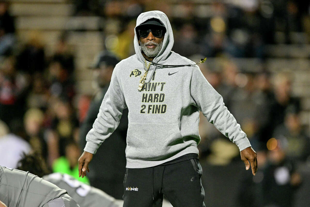 Head coach Deion Sanders of the Colorado Buffaloes looks on before a game against the Cincinnati Bearcats at Folsom Field on October 26, 2024 in Boulder, Colorado. 