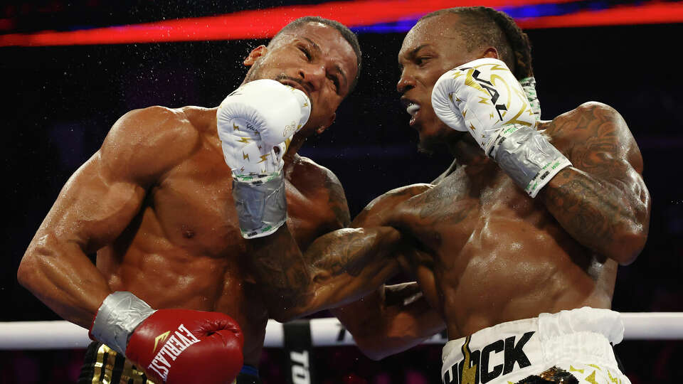 O'Shaquie Foster cracks Robson Conceicao in the boxers' first meeting in July 2024. Foster, who grew up in Orange and lives in Houston, won the rematch on November 2, 2024.