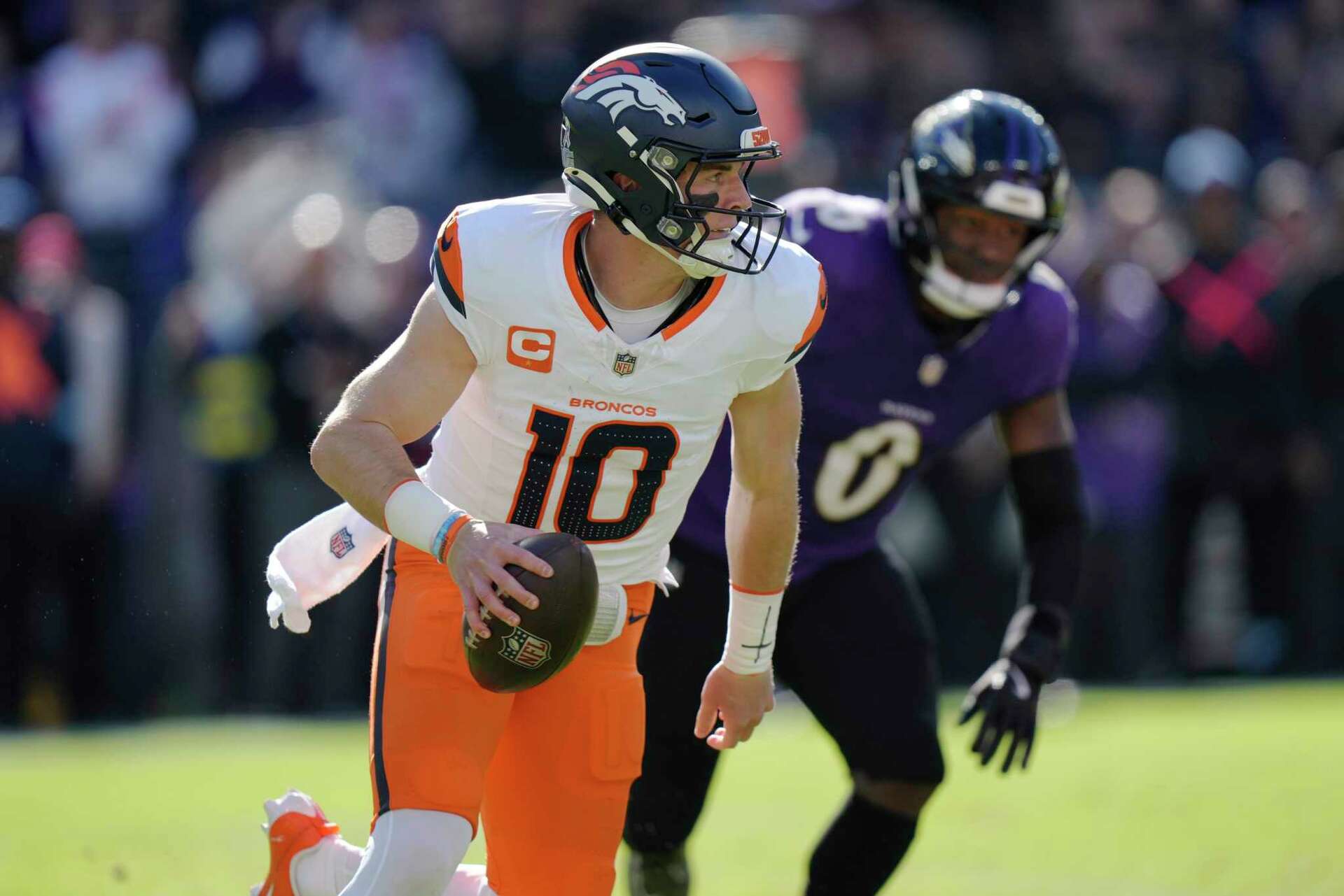 Broncos, Nix knocked down a notch in humbling loss to Ravens