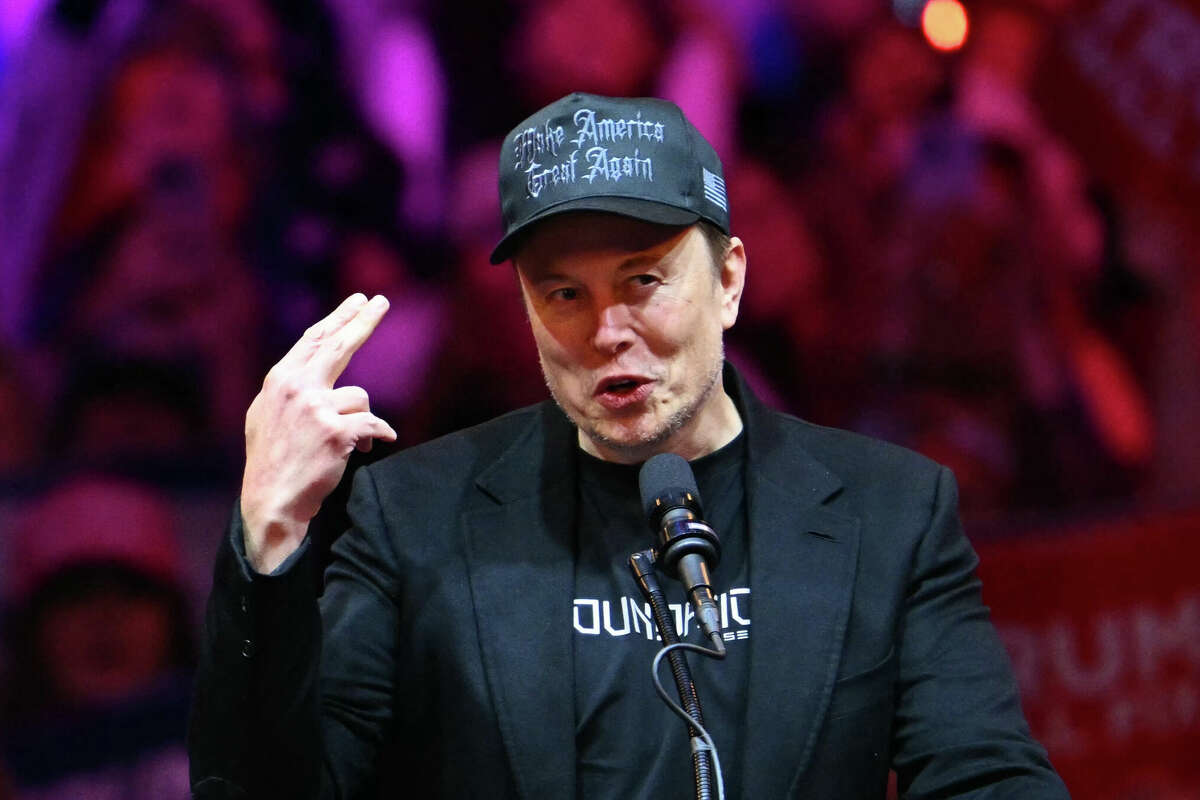 Tesla and SpaceX CEO Elon Musk speaks at a rally for former US President and Republican presidential candidate Donald Trump at Madison Square Garden in New York, October 27, 2024. (Photo by ANGELA WEISS / AFP) (Photo by ANGELA WEISS/AFP via Getty Images)