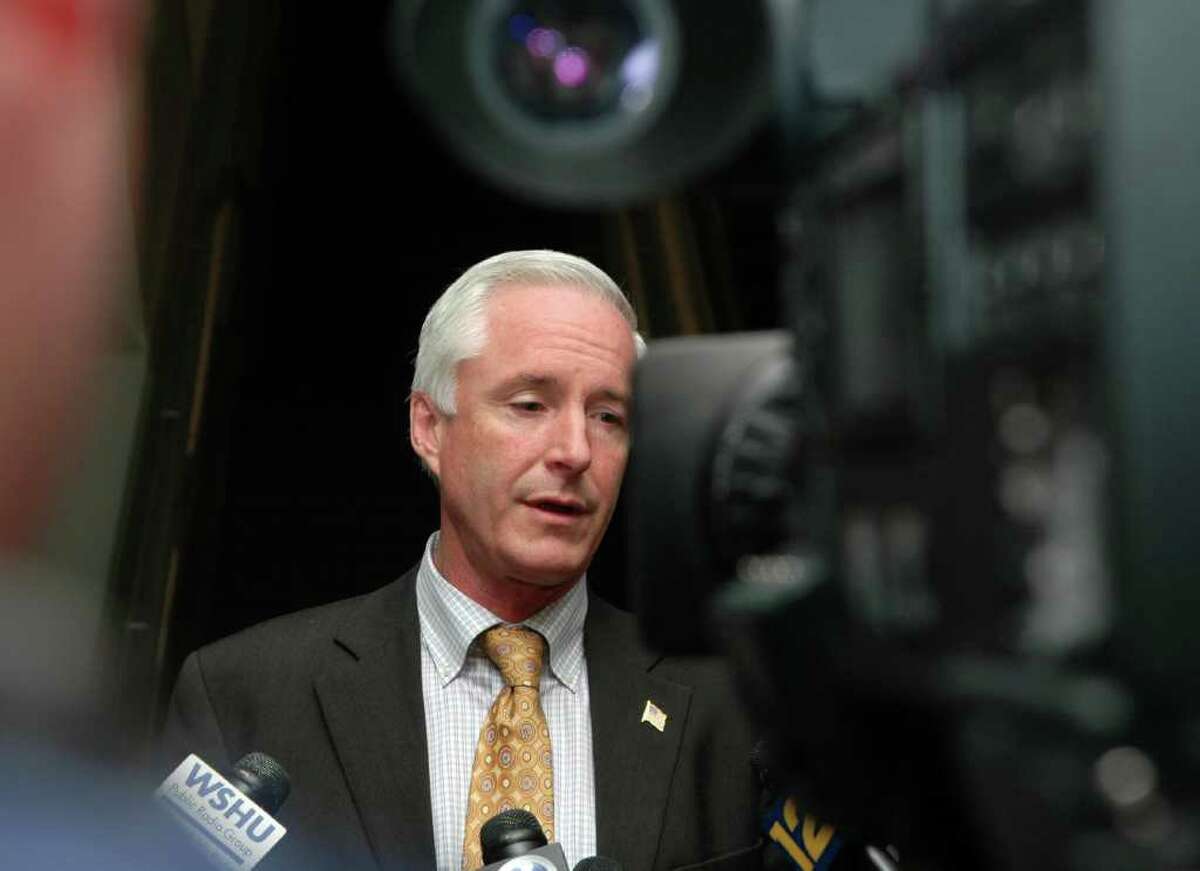 Mayor Bill Finch held press conference at City Hall Annex on Wednesday November 3, 2010, to discuss Election results in Bridgeport CT. The Mayor announced he is appointing a three person panel to investigate the running out of the machine-scored ballots at several polling stations resulting in the hand-counting of thousands of ballots.